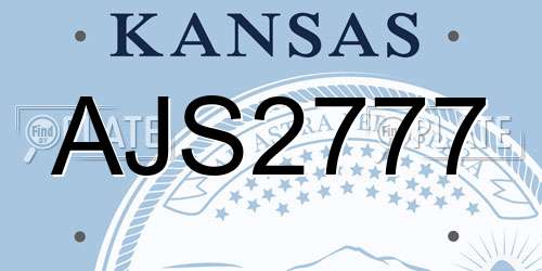 AJS2777 Kansas License Plate