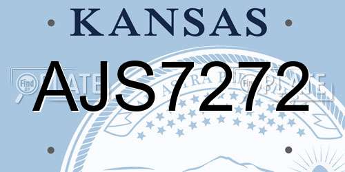 AJS7272 Kansas License Plate