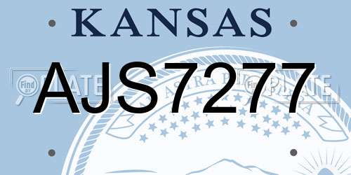 AJS7277 Kansas License Plate