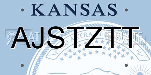 AJSTZTT Kansas License Plate
