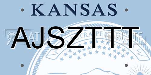 AJSZTTT Kansas License Plate