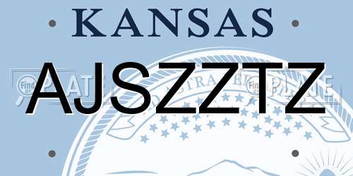 AJSZZTZ Kansas License Plate