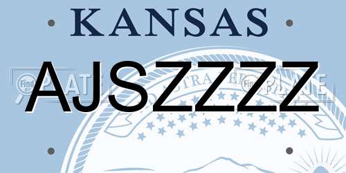 AJSZZZZ Kansas License Plate