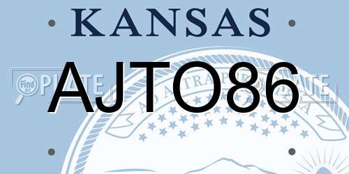 AJTO86 Kansas License Plate
