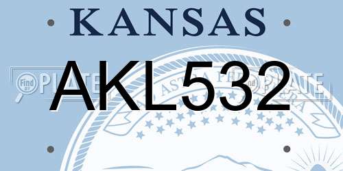AKL532 Kansas License Plate
