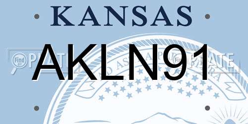 AKLN91 Kansas License Plate