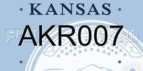 AKR007 Kansas License Plate