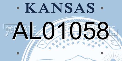 AL01058 Kansas License Plate