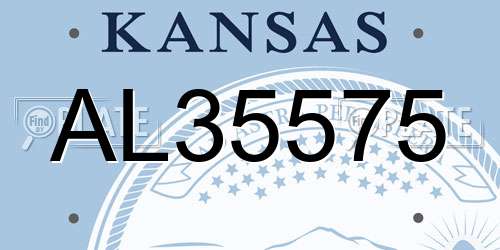 AL35575 Kansas License Plate