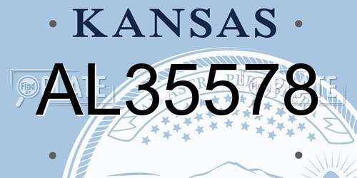 AL35578 Kansas License Plate
