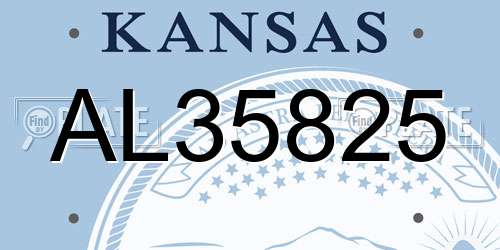 AL35825 Kansas License Plate