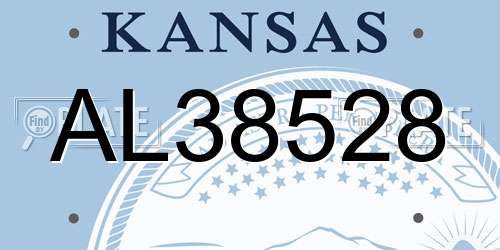 AL38528 Kansas License Plate