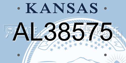 AL38575 Kansas License Plate