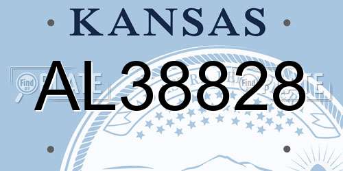 AL38828 Kansas License Plate