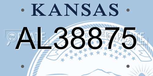 AL38875 Kansas License Plate