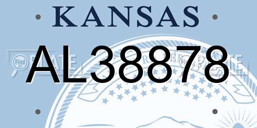 AL38878 Kansas License Plate