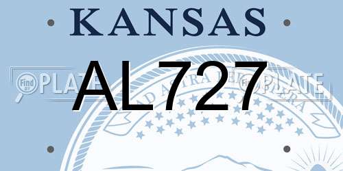 AL727 Kansas License Plate
