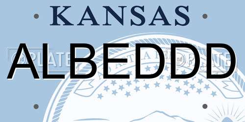 ALBEDDD Kansas License Plate
