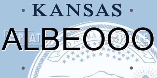 ALBEOOO Kansas License Plate