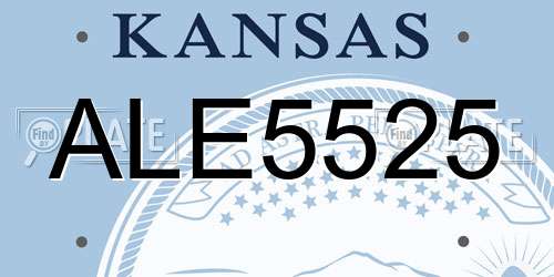 ALE5525 Kansas License Plate