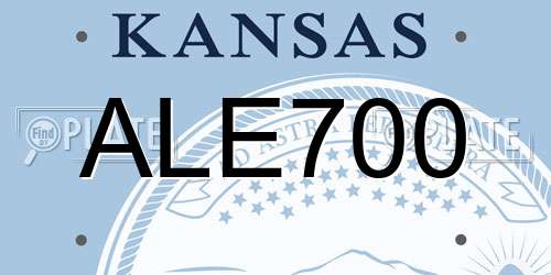 ALE700 Kansas License Plate
