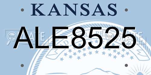 ALE8525 Kansas License Plate