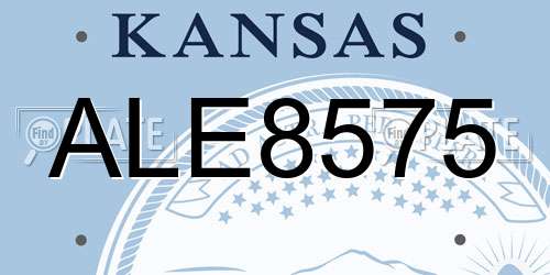 ALE8575 Kansas License Plate