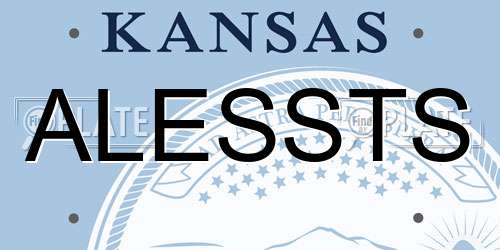 ALESSTS Kansas License Plate
