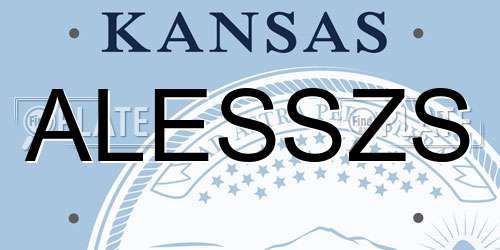 ALESSZS Kansas License Plate
