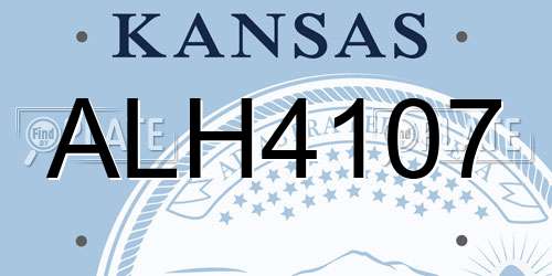 ALH4107 Kansas License Plate