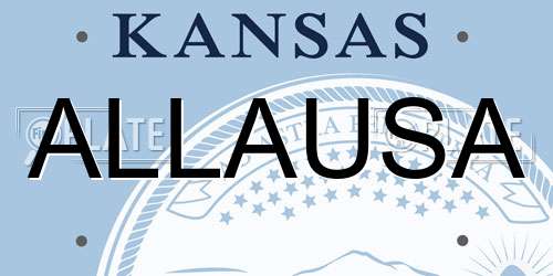 ALLAUSA Kansas License Plate