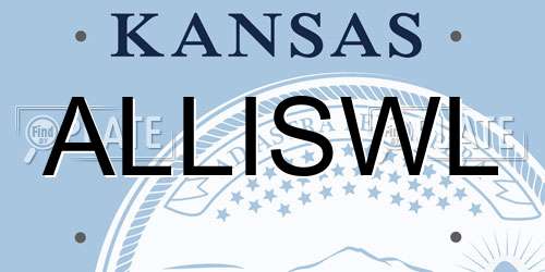 ALLISWL Kansas License Plate