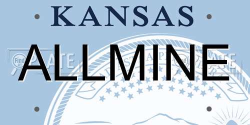ALLMINE Kansas License Plate