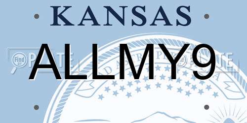 ALLMY9 Kansas License Plate