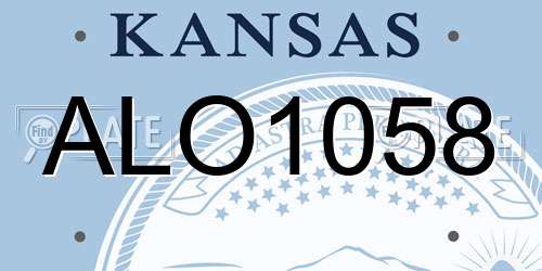 ALO1058 Kansas License Plate