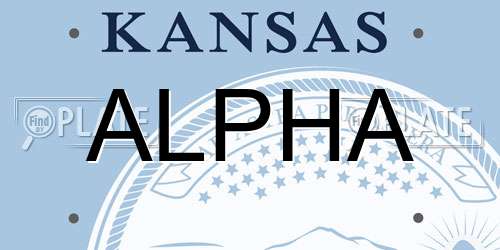 ALPHA Kansas License Plate
