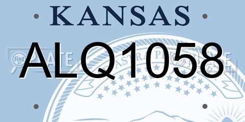 ALQ1058 Kansas License Plate