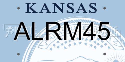 ALRM45 Kansas License Plate