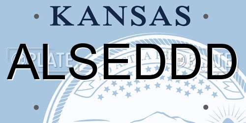 ALSEDDD Kansas License Plate
