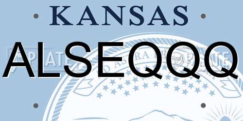 ALSEQQQ Kansas License Plate
