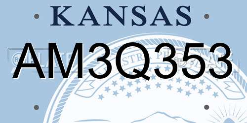 AM3Q353 Kansas License Plate