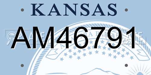 AM46791 Kansas License Plate
