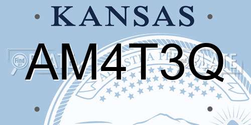 AM4T3Q Kansas License Plate