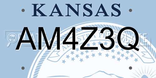 AM4Z3Q Kansas License Plate