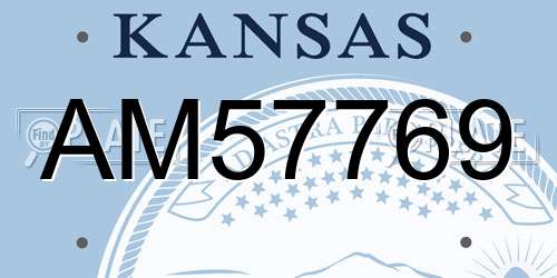 AM57769 Kansas License Plate