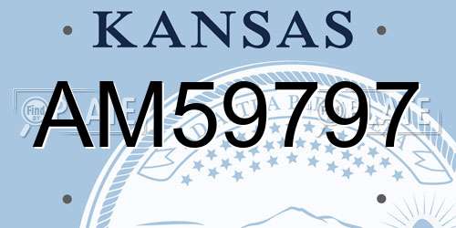 AM59797 Kansas License Plate