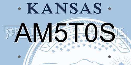 AM5T0S Kansas License Plate