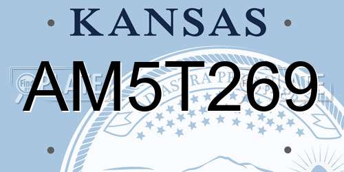 AM5T269 Kansas License Plate