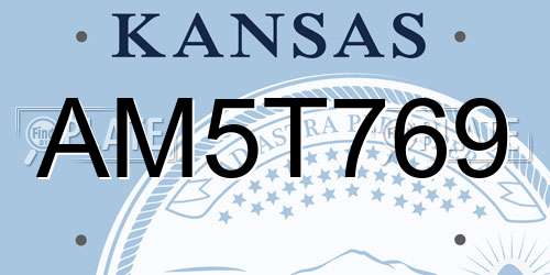 AM5T769 Kansas License Plate
