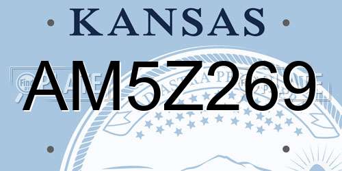 AM5Z269 Kansas License Plate